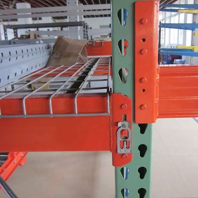 Amerikan Teardrop Pallet Rack Çubukları Yeşil Ve Turuncu Ağır Görevli Depo Rackları
