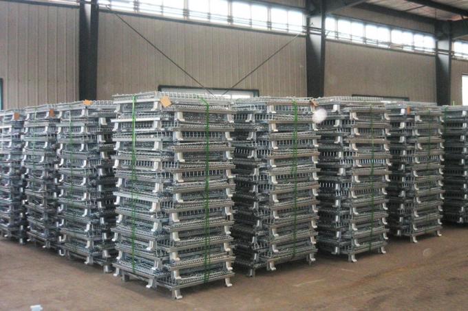 Güvenlik Galvanizli Depolama Tel örgü Konteyner Metal Depolama Kafes Süpermarket için 7