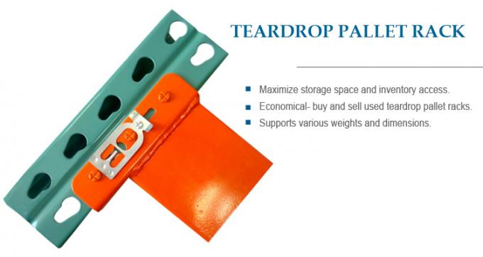 Depo Çelik Teardrop Stil Palet Racking USA Tipi 3000IBS 4000Ibs 0
