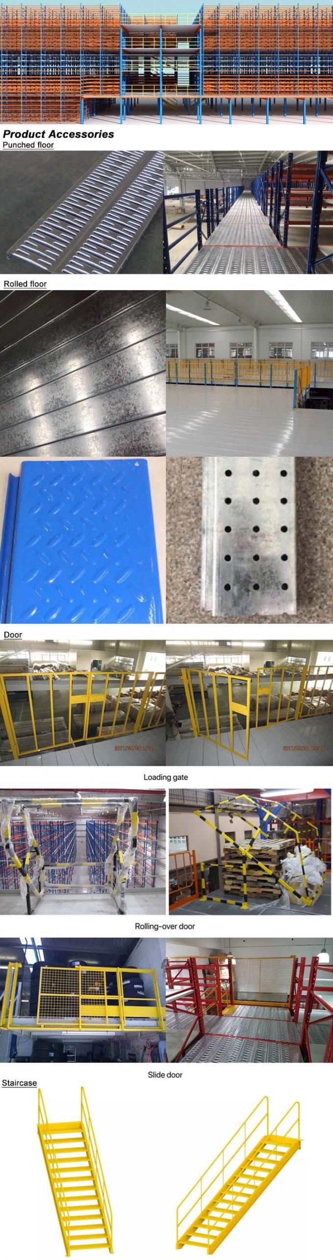 Depo depolama için çok katlı çelik mezzanine zemin raf sistemi 1