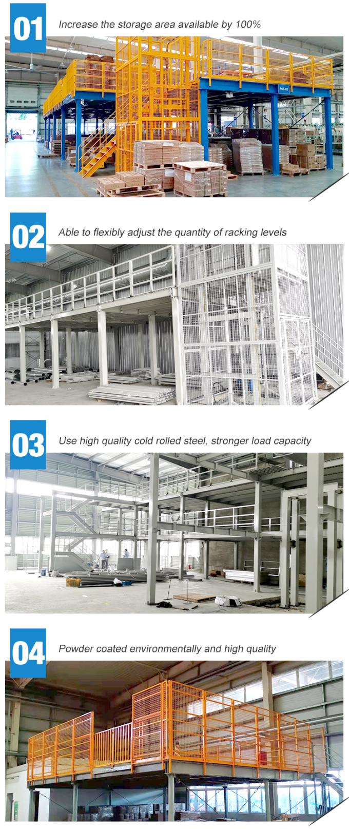 Galvanize Çelik Yapısı Depo Pallet Metal Mezzanine Zemin 5