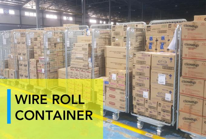 Kablo Ağı Çelik Yuva Güvenlik Roll Kafes Depolama için Katlanılabilir Araç 0